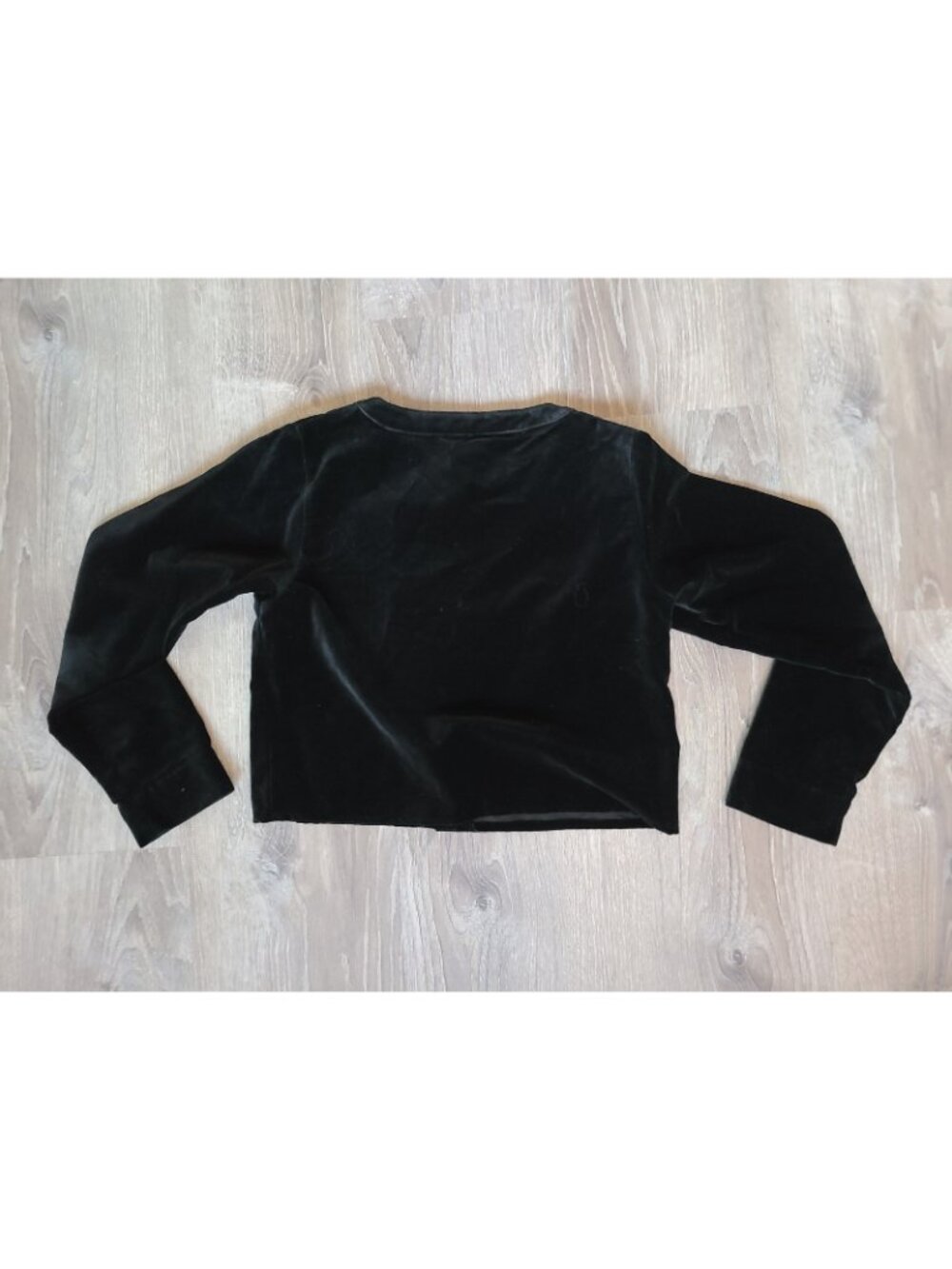 VTG Ruff Hewn Women Petite S Cropped Jacket Top Black Velvet Velour Western - Picture 2 of 5